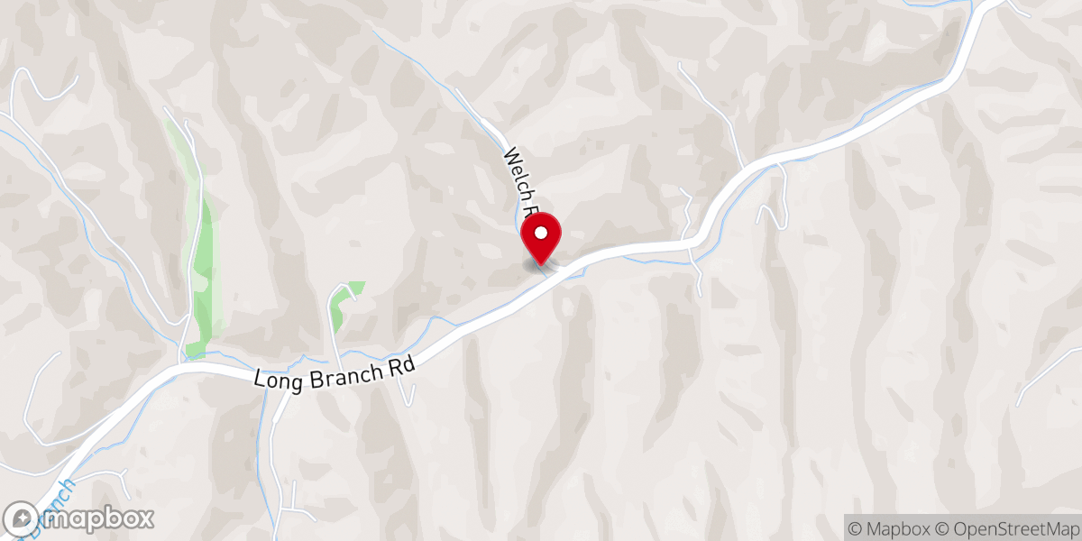 Map showing location of Long Branch Baptist Church
