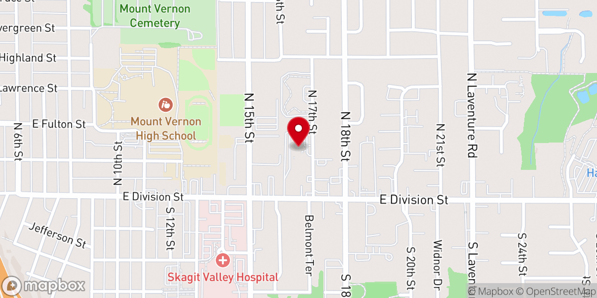 Map showing location of Mount Vernon First United Methodist Church
