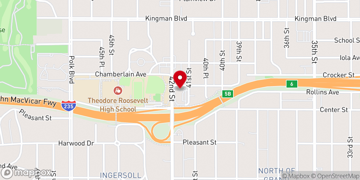 Map showing location of Table Church Des Moines