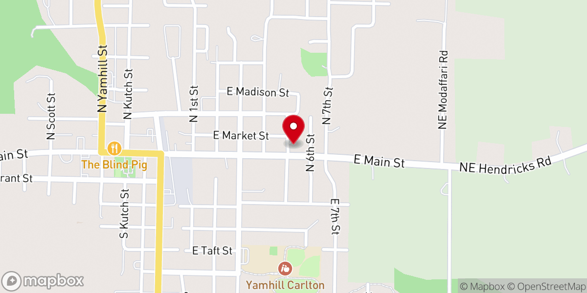 Map showing location of Carlton Community Church