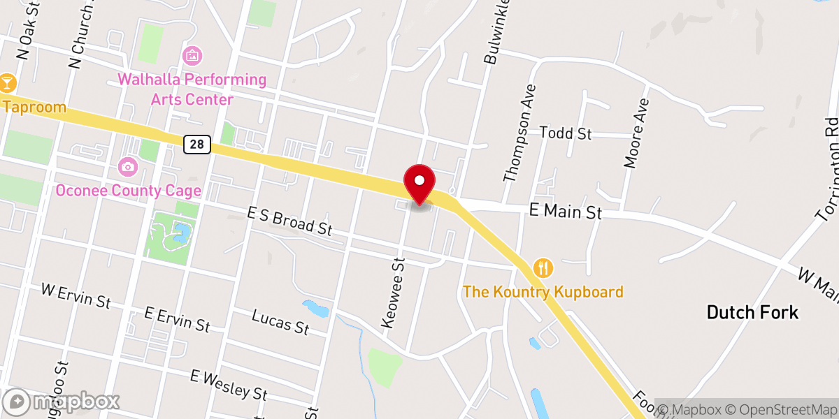 Map showing location of Walhalla Presbyterian Church