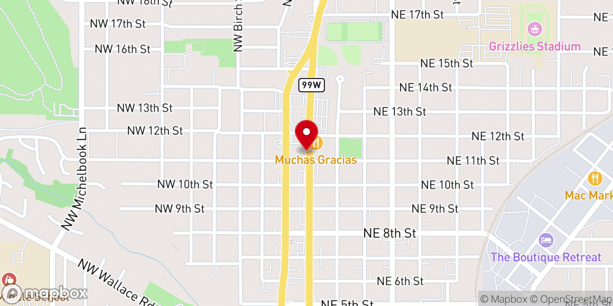 Map showing location of Church of Scientology Mission of McMinnville