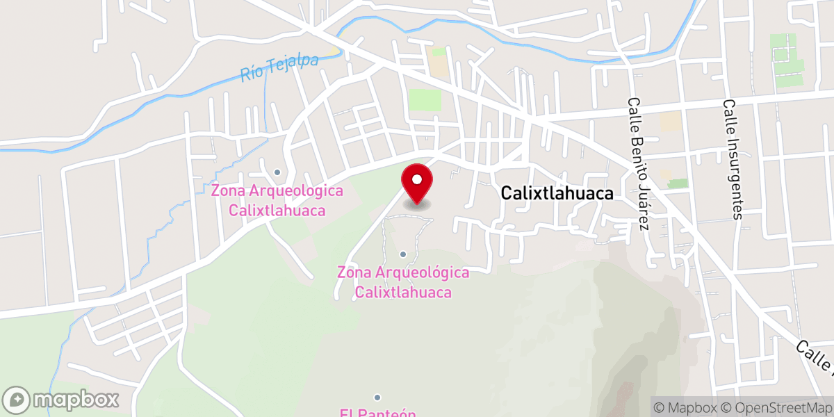 Map showing location of Templo de Quetzalcóatl