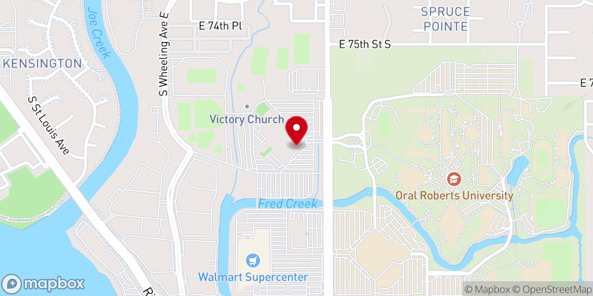 Map showing location of Victory Church