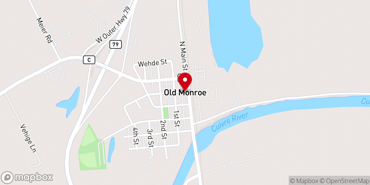 Map showing location of Old Monroe