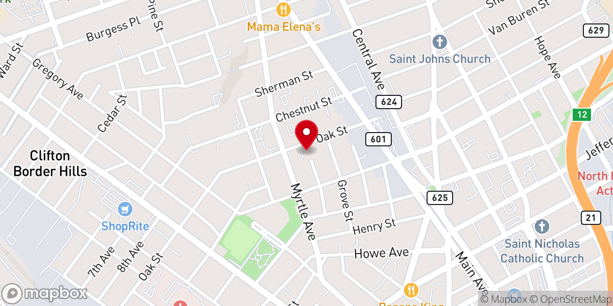 Map showing location of Passaic 1 Spanish Seventh-Day Adventist Church