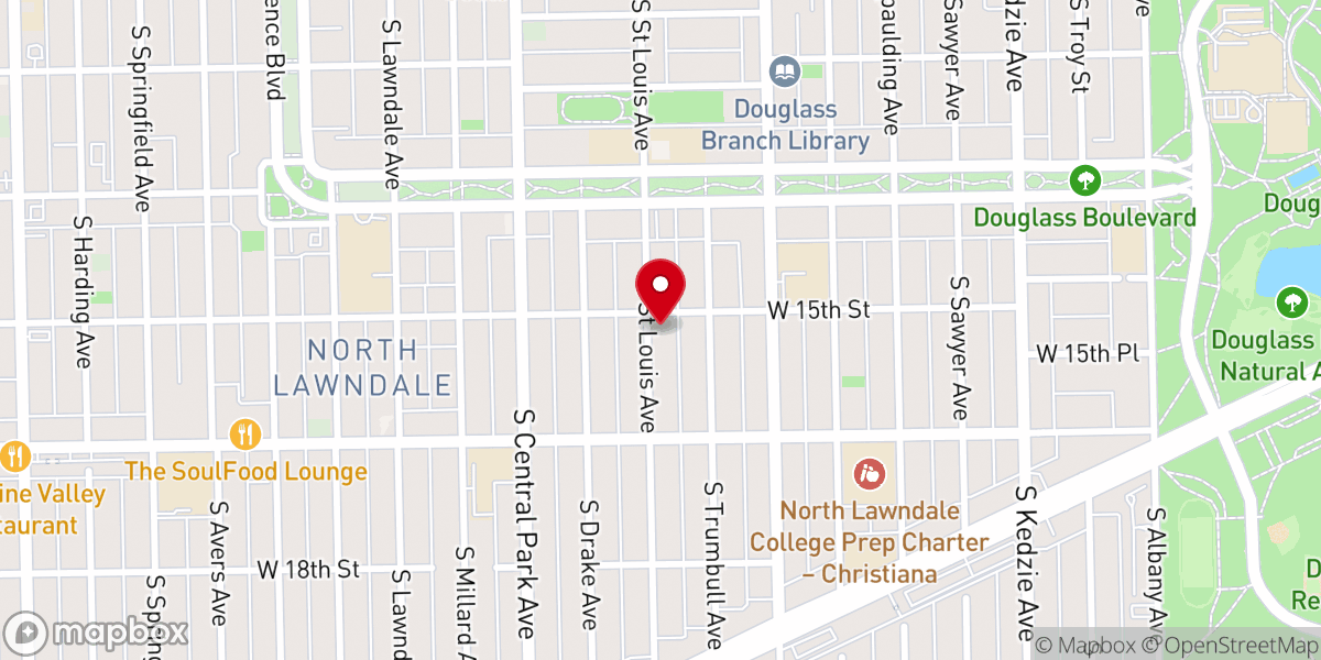Map showing location of Greater Faith Temple Church of God in Christ