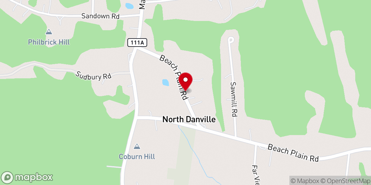 Map showing location of Union Church, Danville, NH