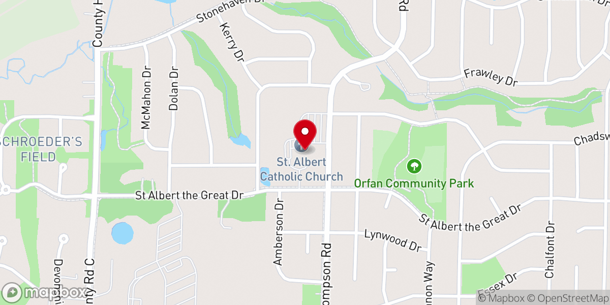 Map showing location of St Albert the Great Catholic