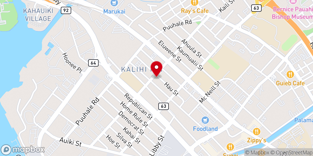 Map showing location of Calvary Chapel Ohana