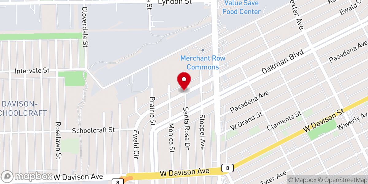 Map showing location of Garden of Faith Missionary Baptist Church