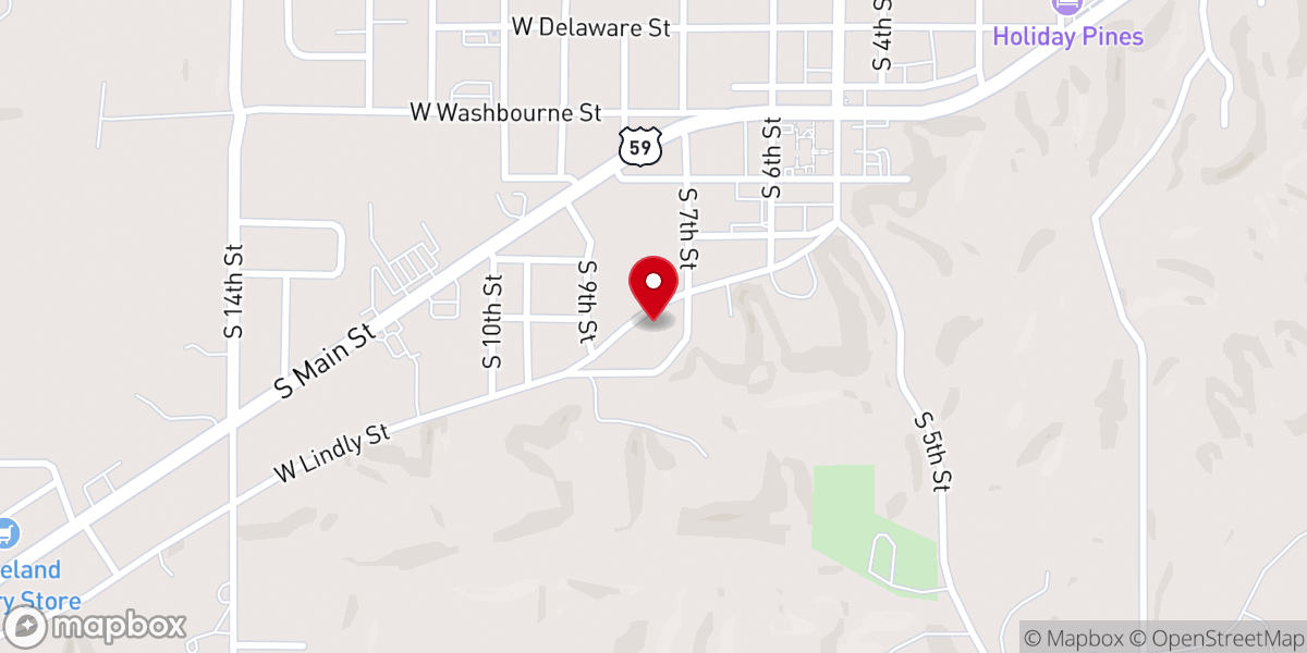 Map showing location of Jay Bible Church-MrsClause Coffee House