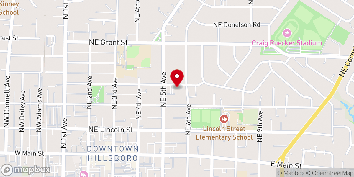 Map showing location of Christian Church of Hillsboro