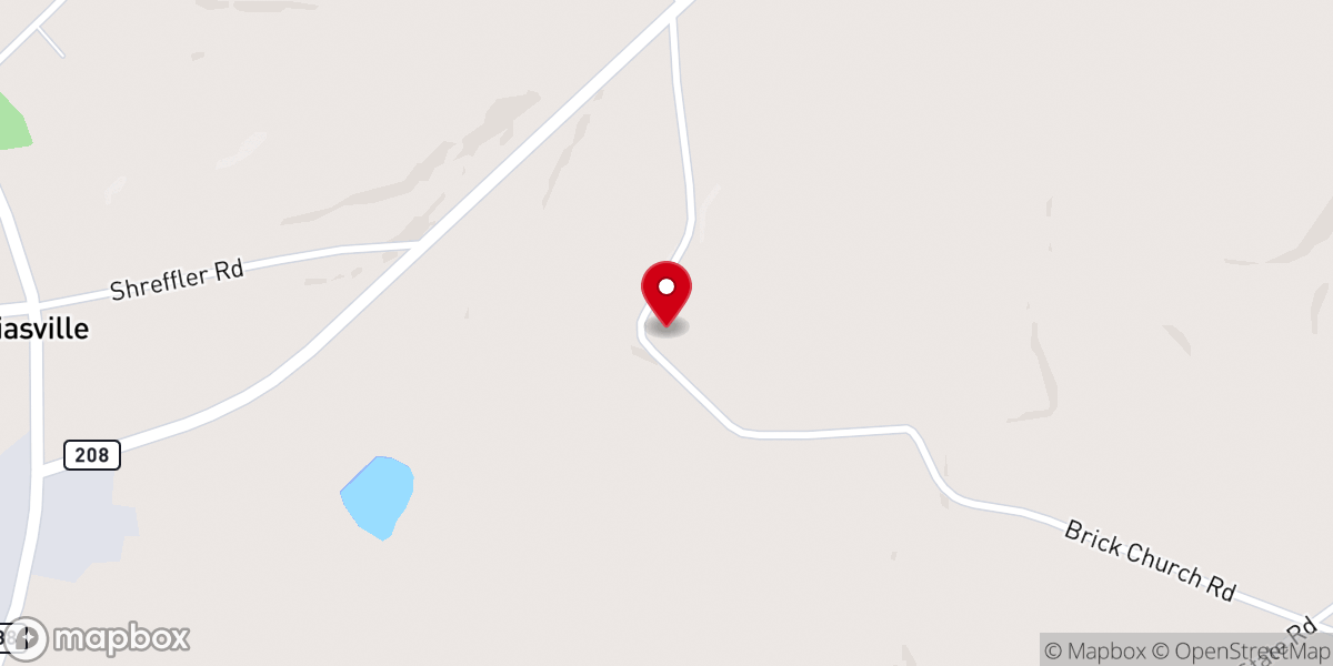 Map showing location of Richland Church