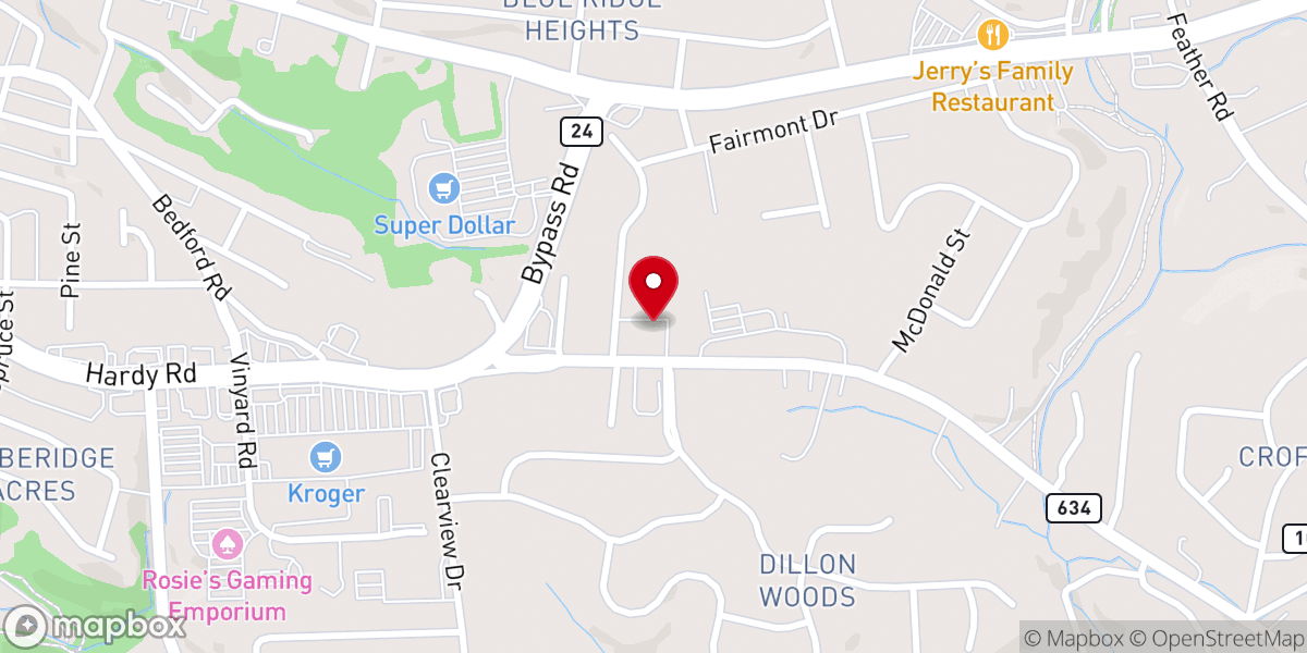 Map showing location of Campbell Memorial Presbyterian