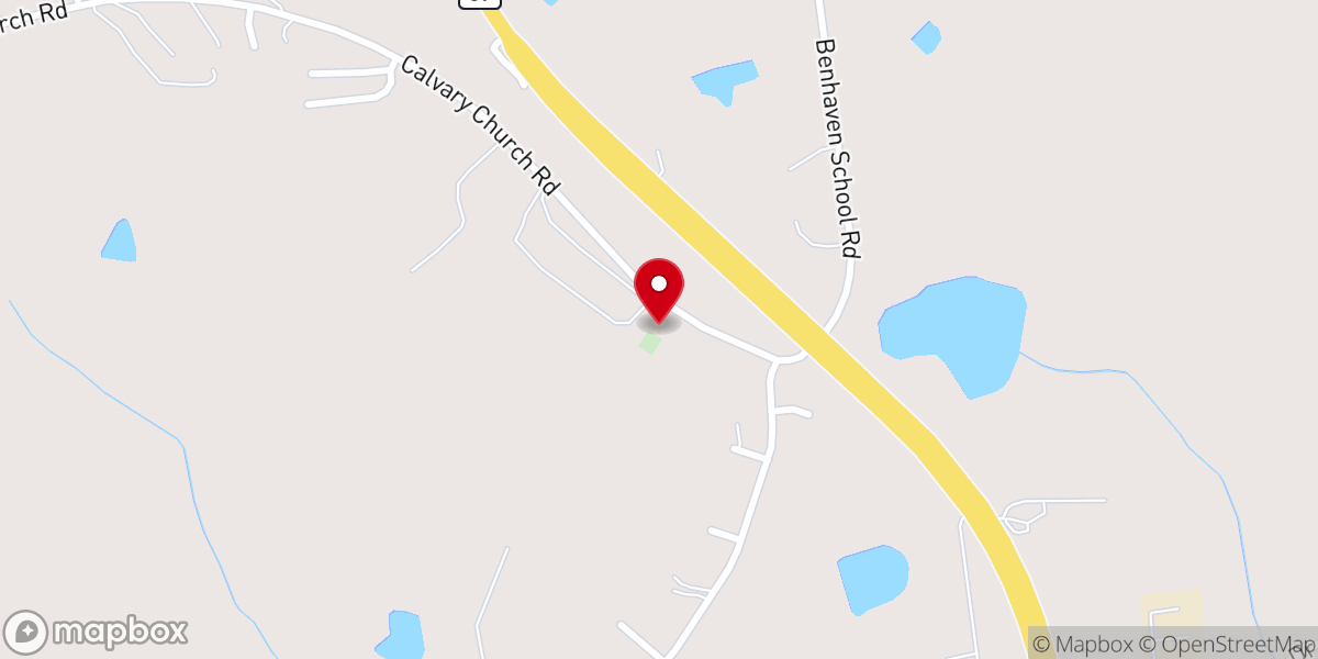 Map showing location of Calvary Church Olivia