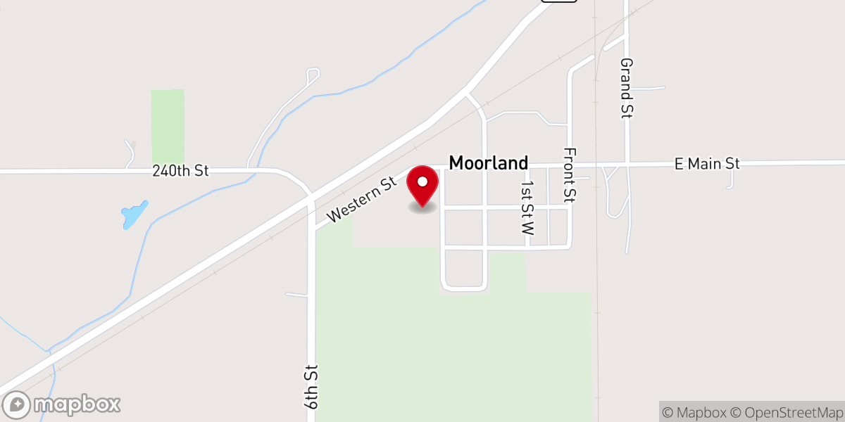 Map showing location of Moorland Community Center