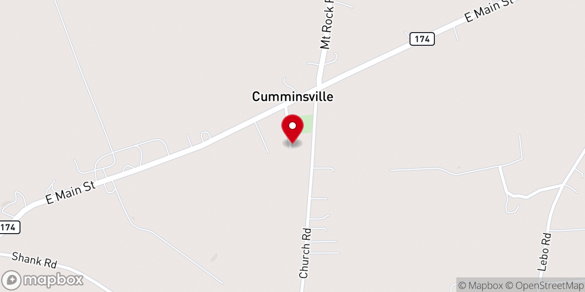 Map showing location of Dickinson Church
