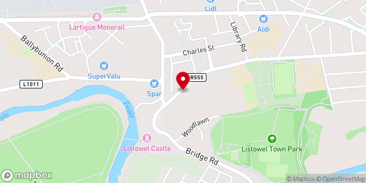 Map showing location of Turas Nua Listowel