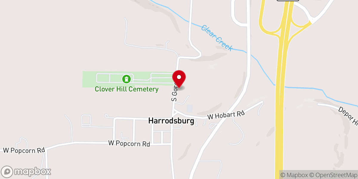 Map showing location of Assembly of God Church