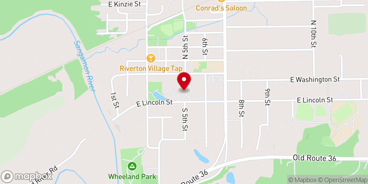 Map showing location of Riverton First United Methodist Church