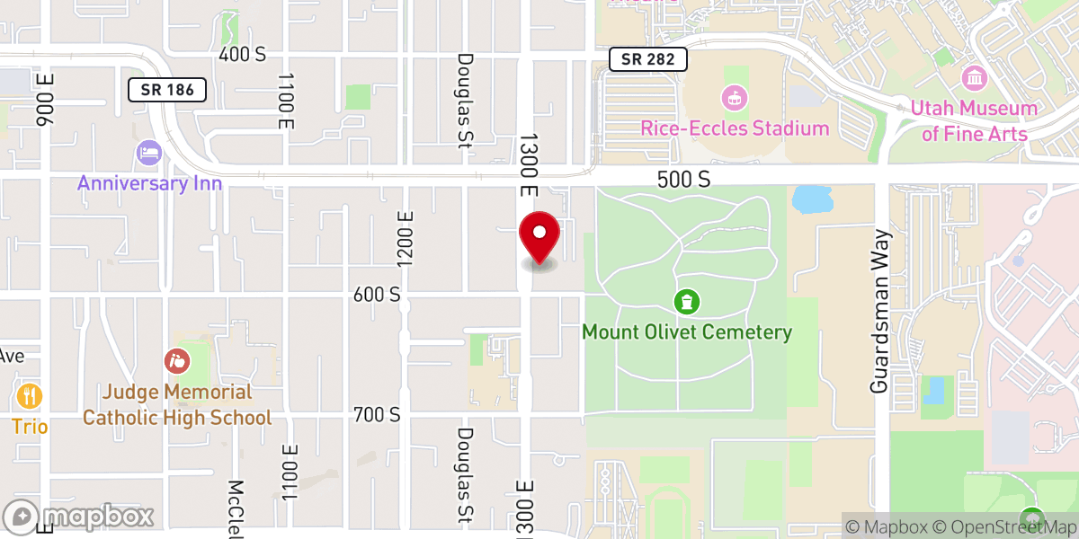 Map showing location of First Unitarian Universalist Church of Salt Lake City