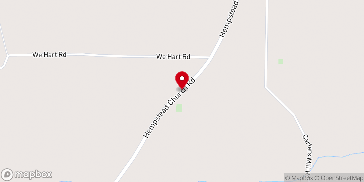 Map showing location of Hempstead Church