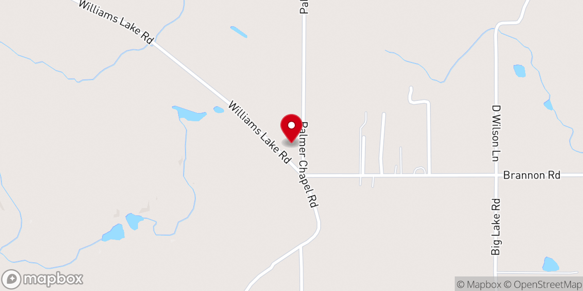 Map showing location of Palmer Chapel Memorial Church