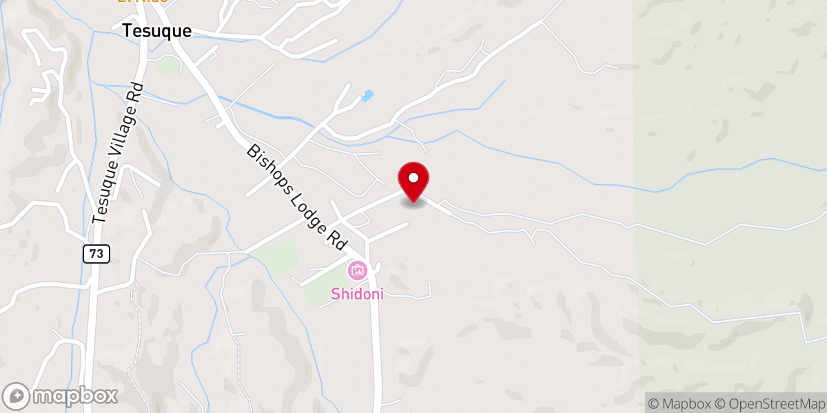 Map showing location of San Ysidro Catholic Church, Tesuque
