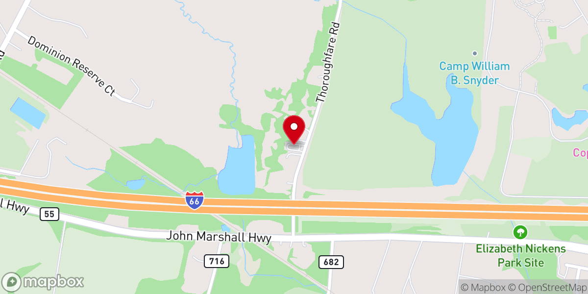 Map showing location of Oakrum Baptist Church
