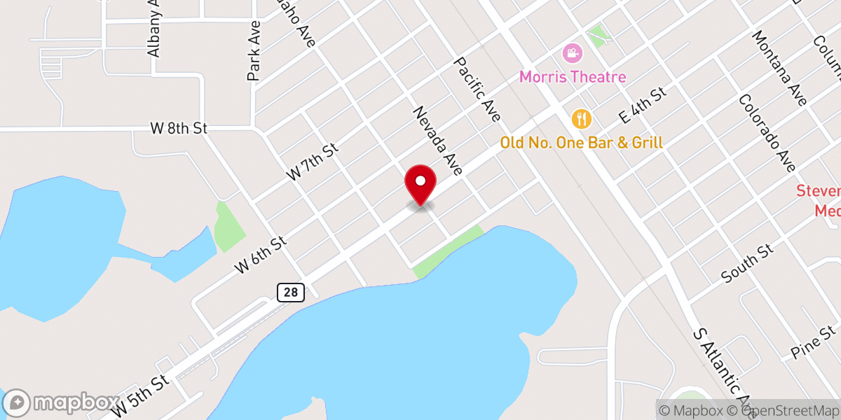 Map showing location of St Paul Lutheran Church