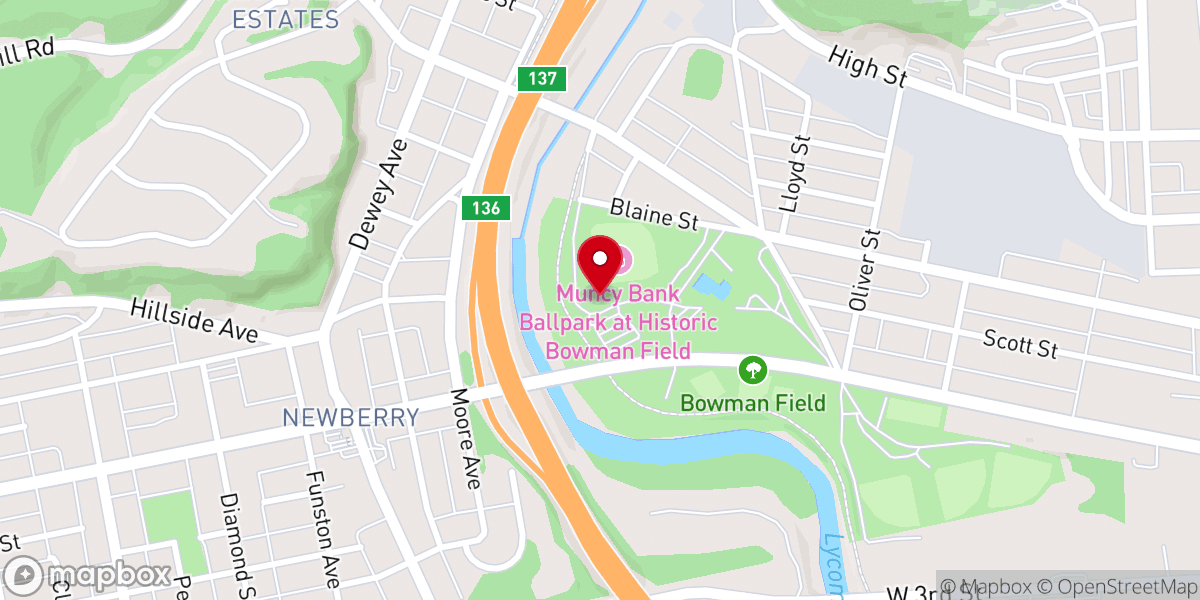 Map showing location of Williamsport Crosscutters