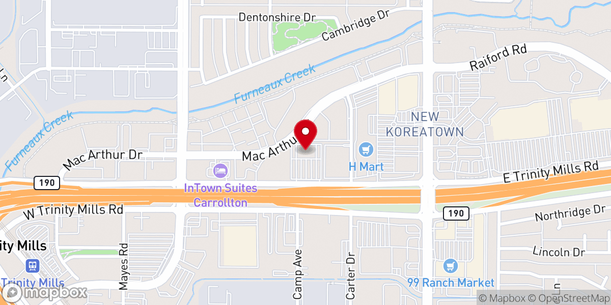 Map showing location of Christ Embassy Dallas