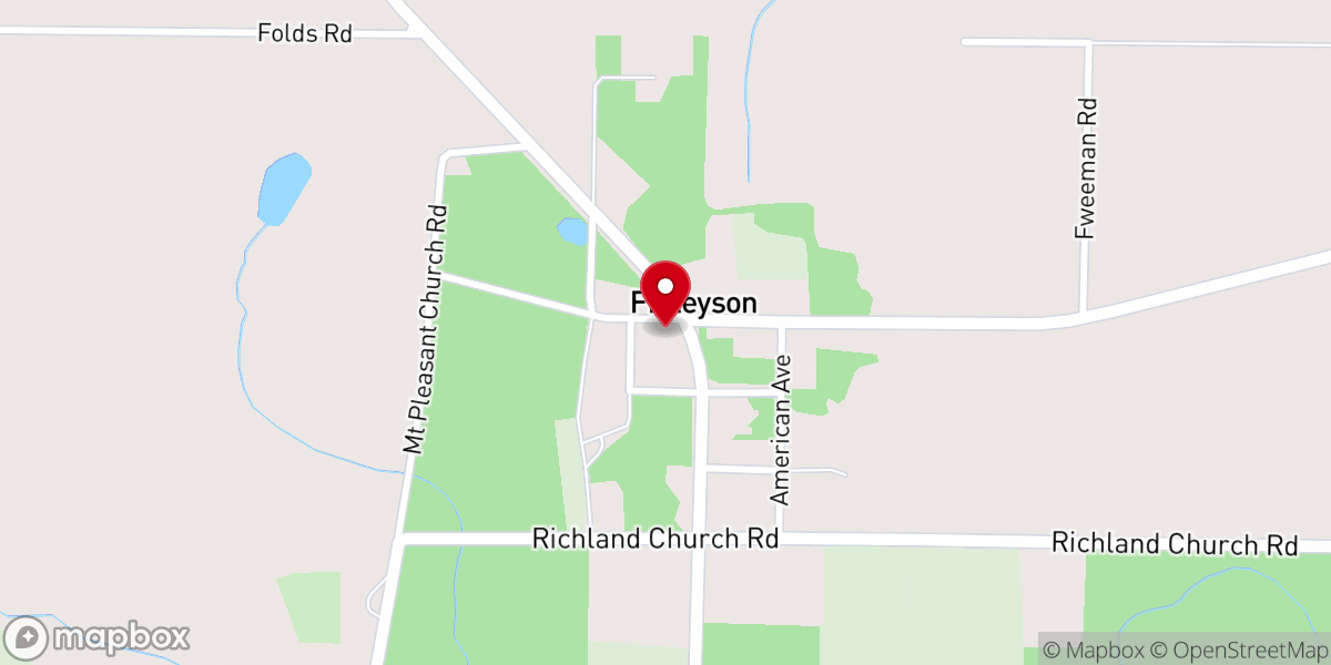 Map showing location of Finleyson Methodist Church