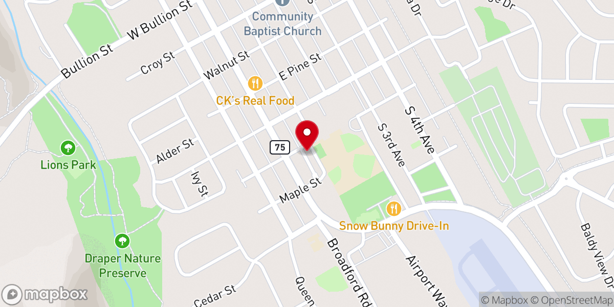 Map showing location of Calvary Chapel