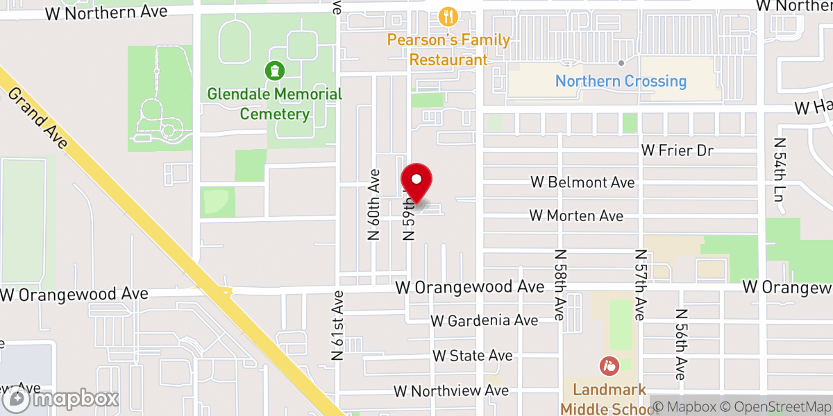 Map showing location of The Church PHX