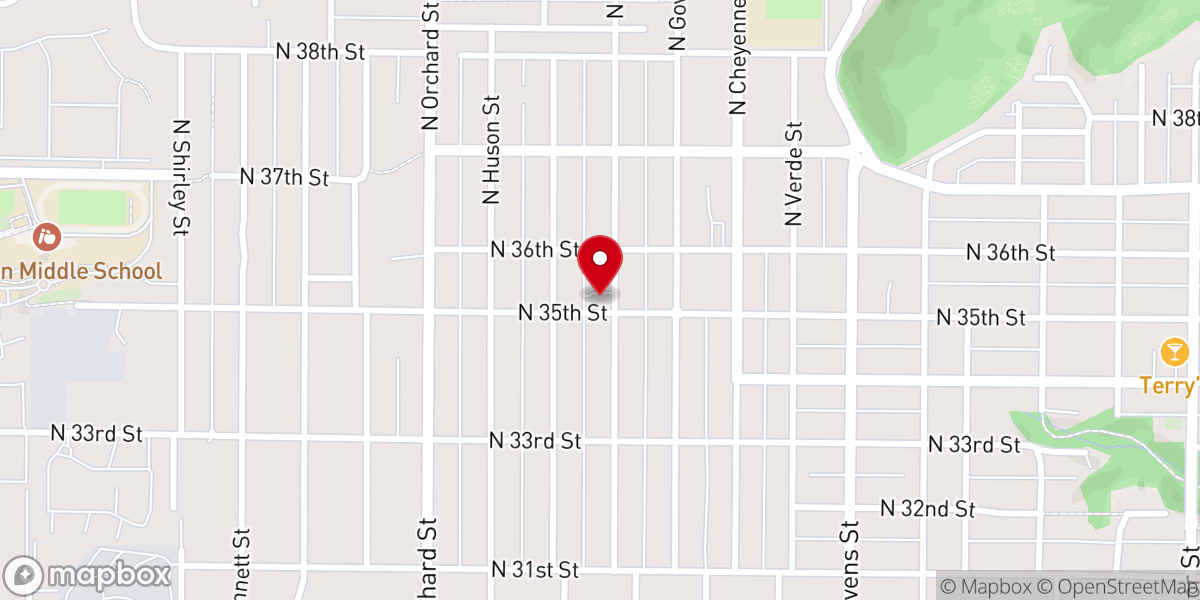 Map showing location of Northend Community Church