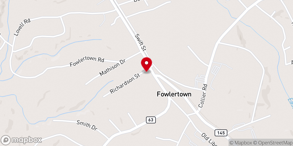 Map showing location of St James United Methodist Church