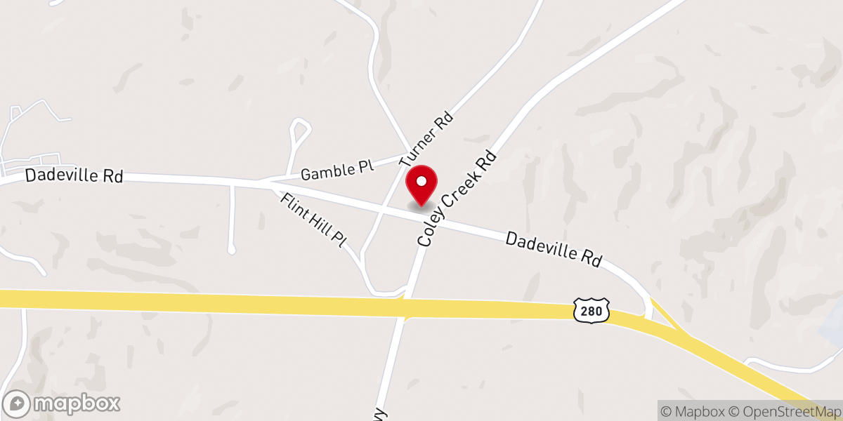 Map showing location of Tallapoosa Christian Crisis Center