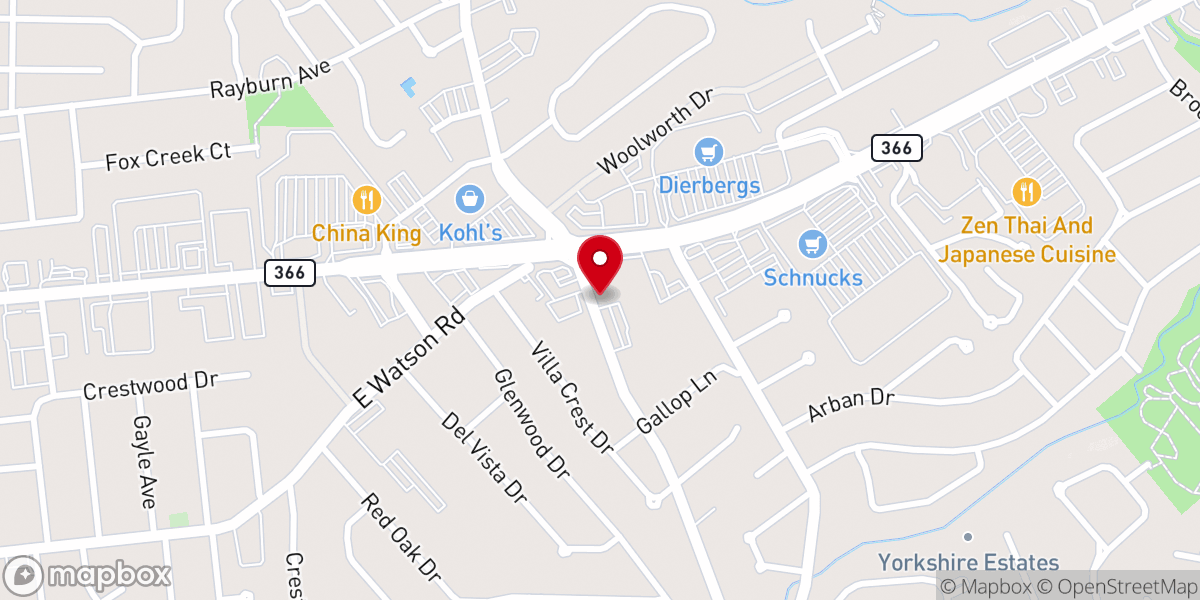Map showing location of Prince of Peace Lutheran Church