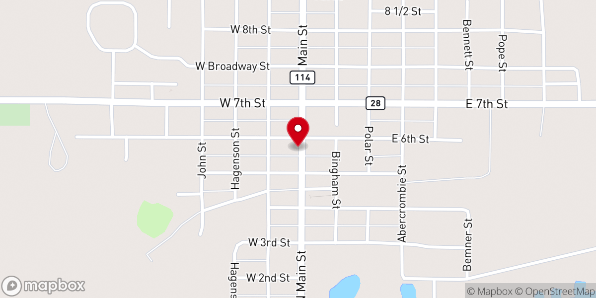 Map showing location of Starbuck Chamber of Commerce