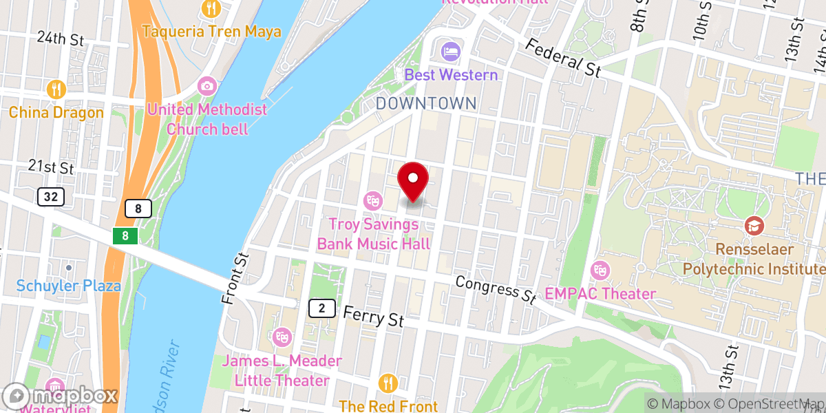 Map showing location of St. Paul's Anglican Church