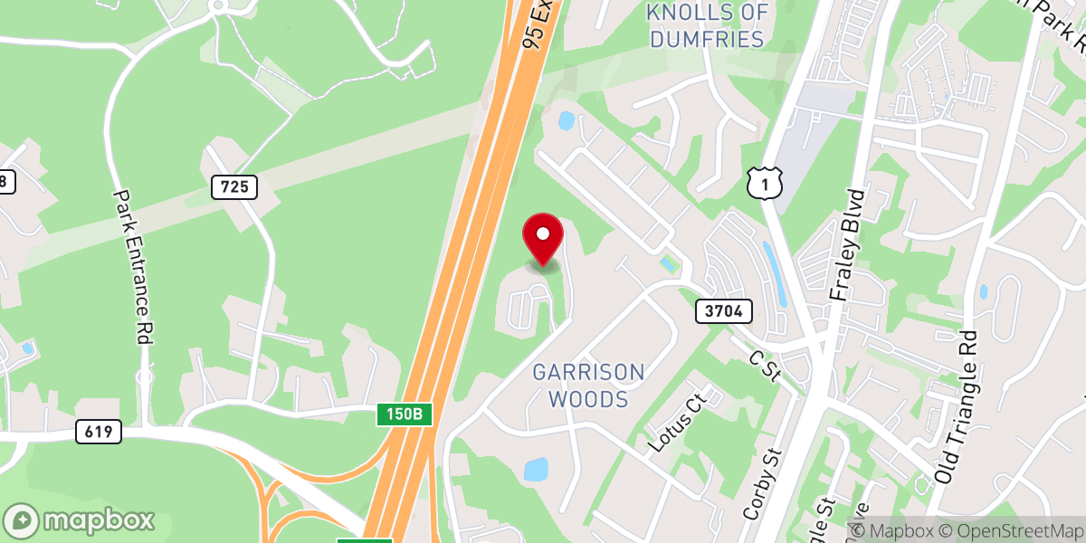 Map showing location of Triangle Baptist Church