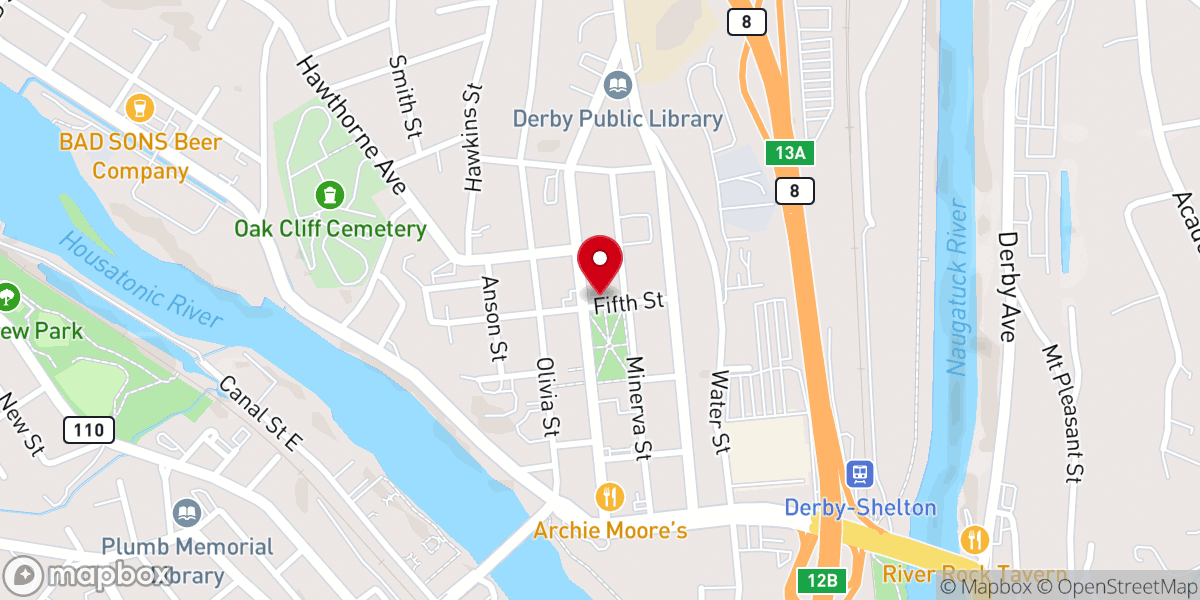 Map showing location of Ghana United Methodist Church, CT