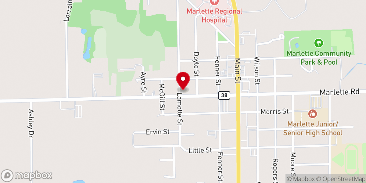 Map showing location of First Presbyterian Church