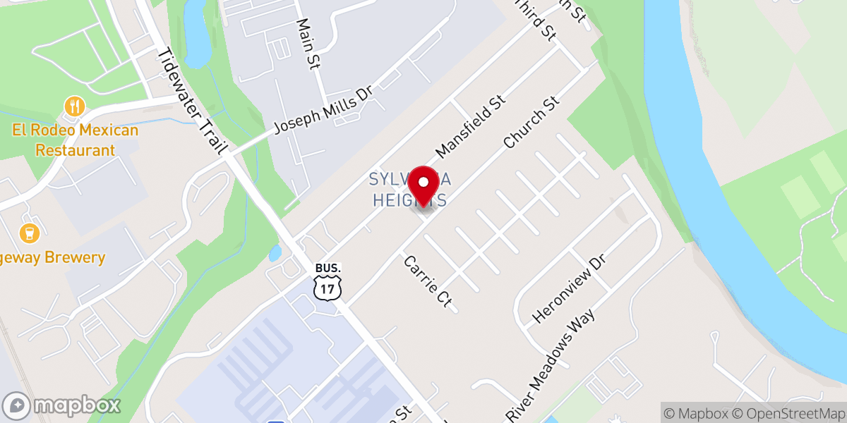 Map showing location of Sylvania Heights Baptist Church