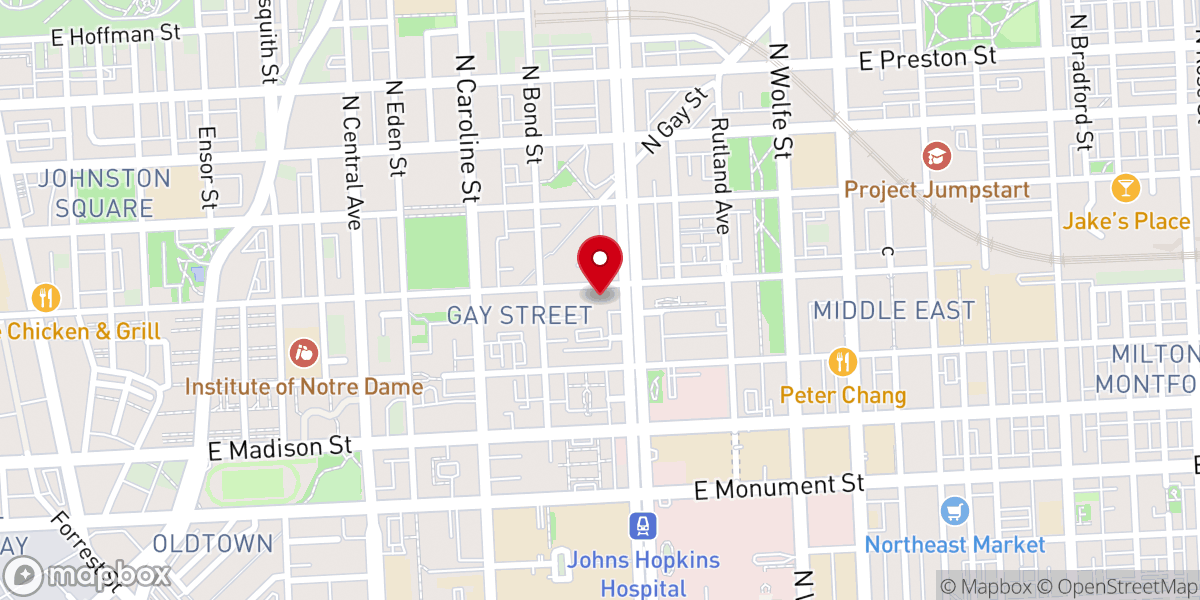 Map showing location of United Baptist Church