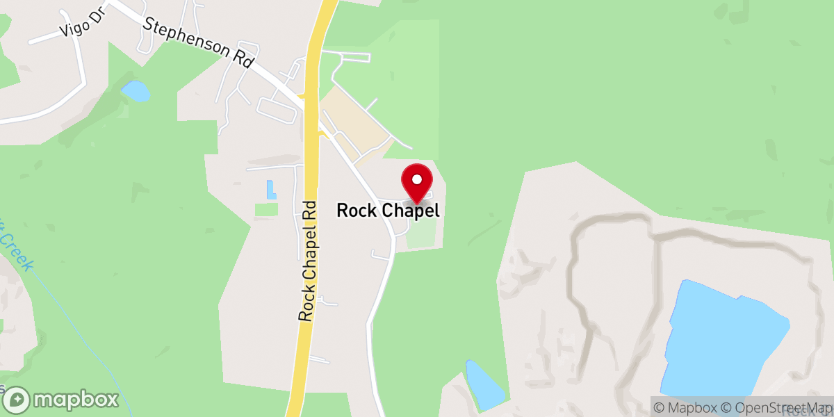 Map showing location of Rock Chapel United Methodist