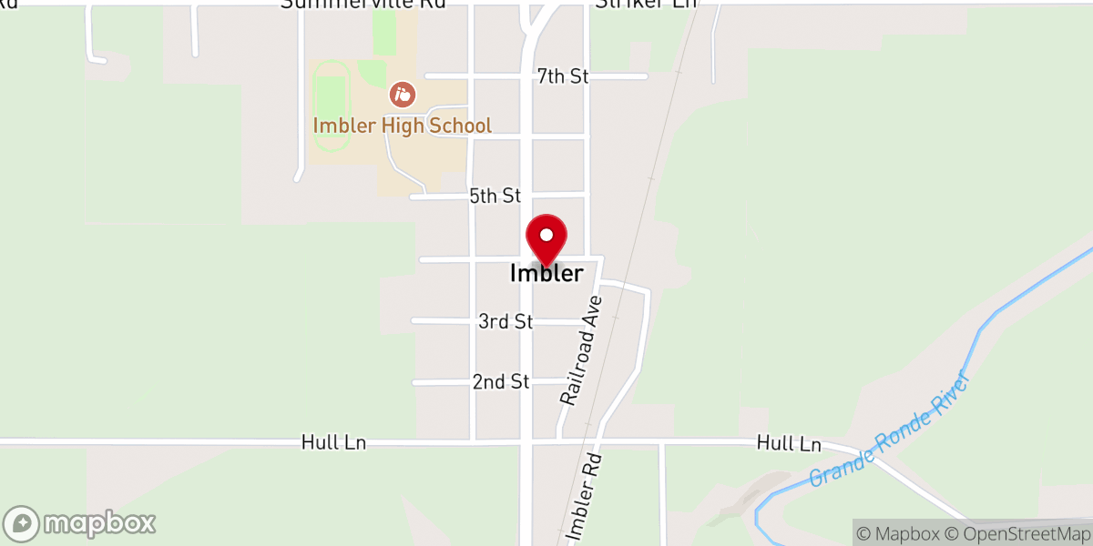 Map showing location of Imbler