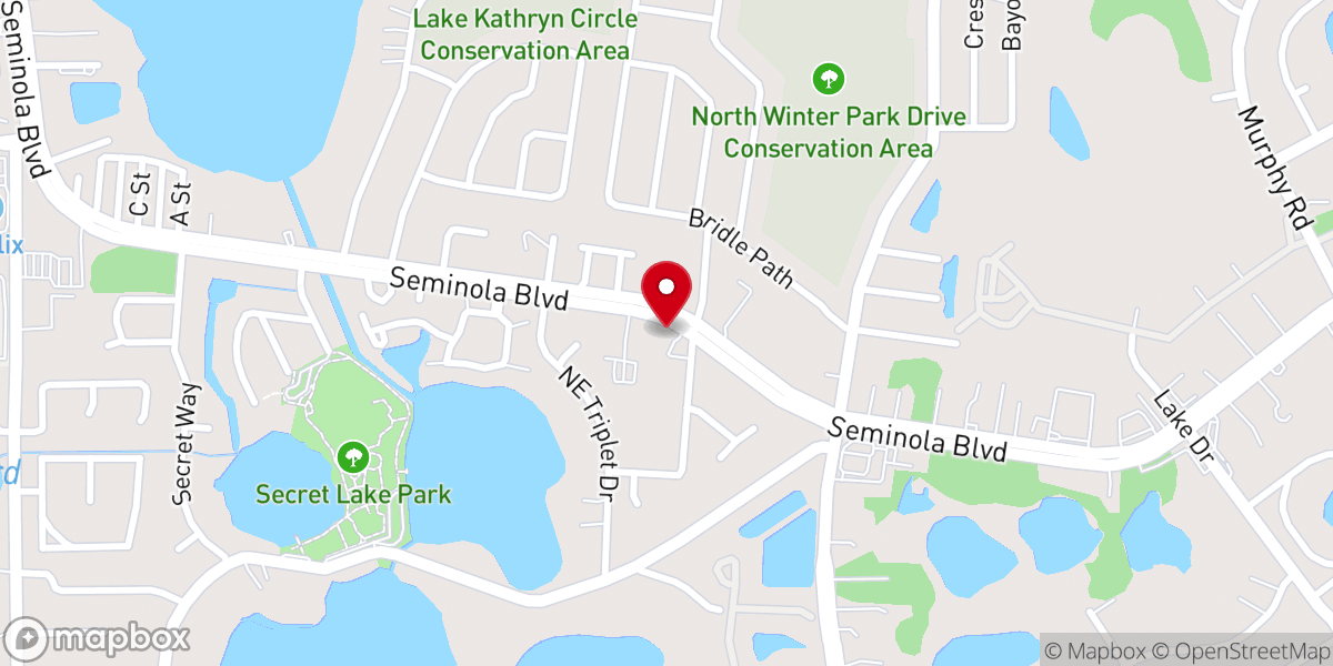 Map showing location of Casselberry Baptist Church